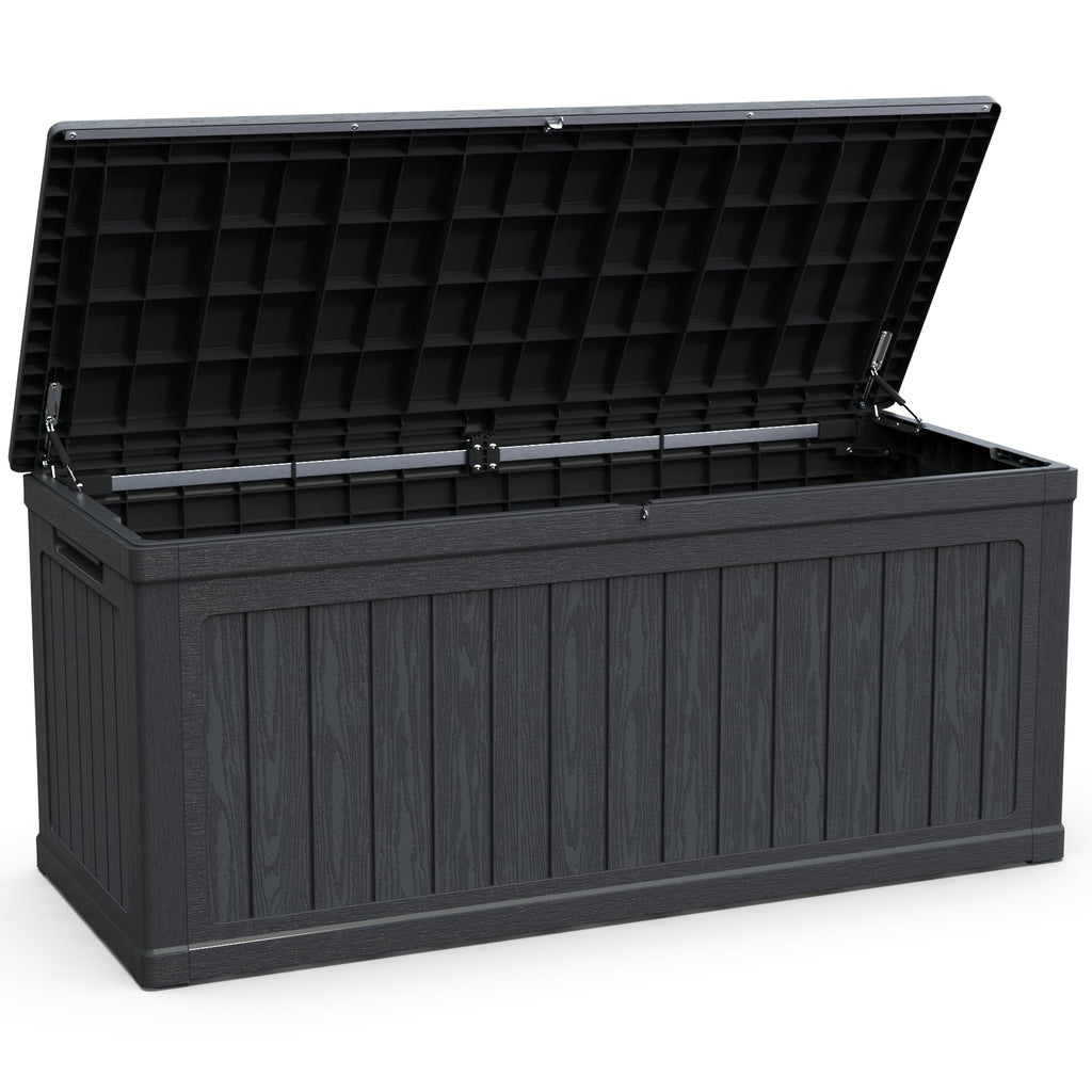 260-Gallon XXL Waterproof Outdoor Storage Deck Box – Black