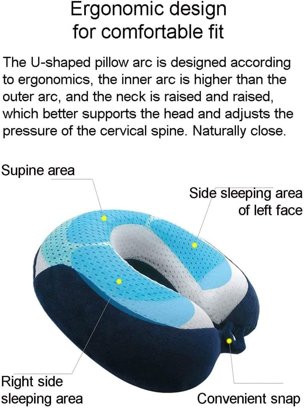 Memory Foam Travel Neck Pillow for Airplane & Car