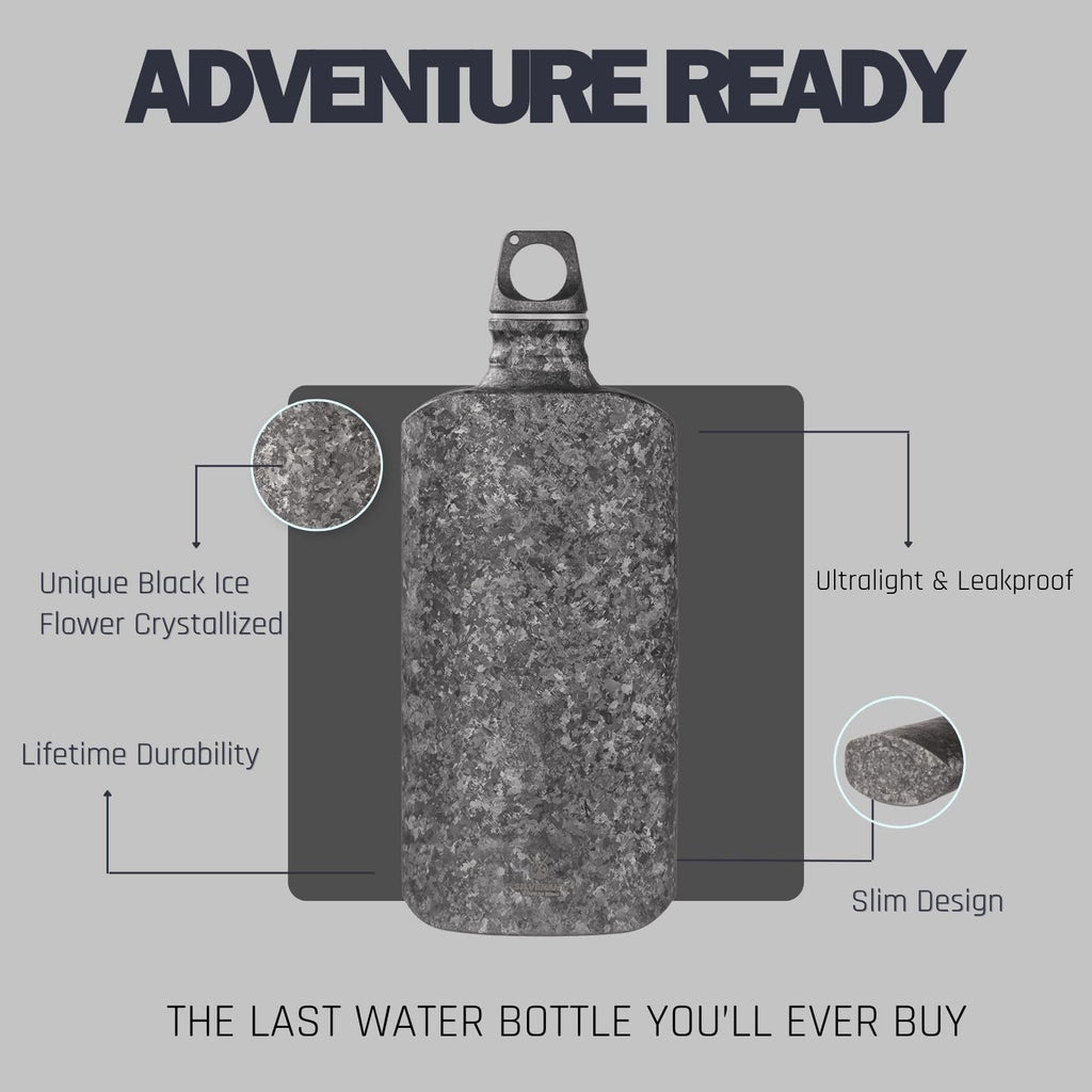 Ultralight Titanium Water Bottle – Leakproof, Black