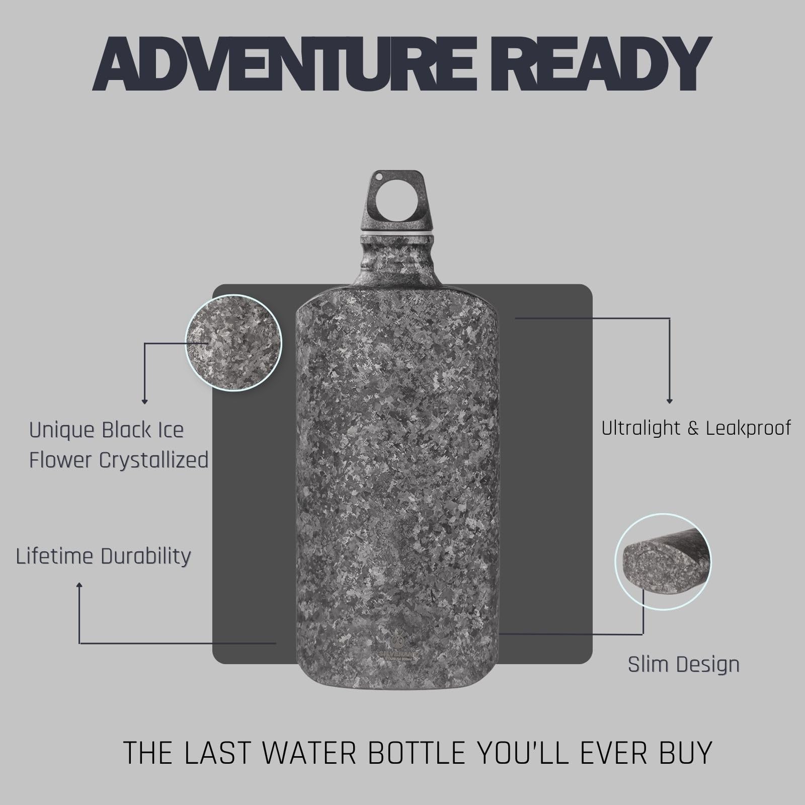 Ultralight Titanium Water Bottle – Leakproof, Black
