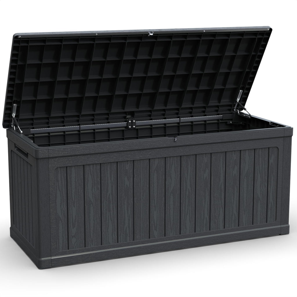 260-Gallon XXL Waterproof Outdoor Storage Deck Box – Black