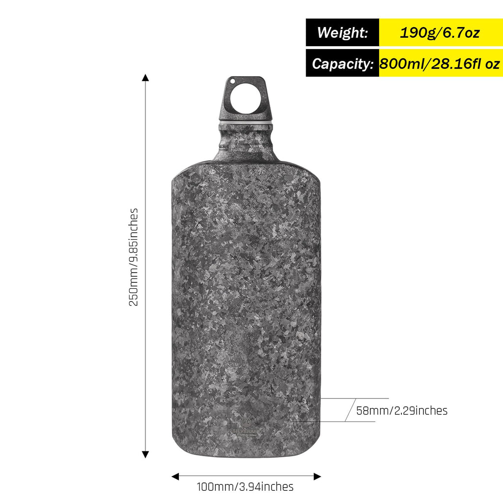 Ultralight Titanium Water Bottle – Leakproof, Black