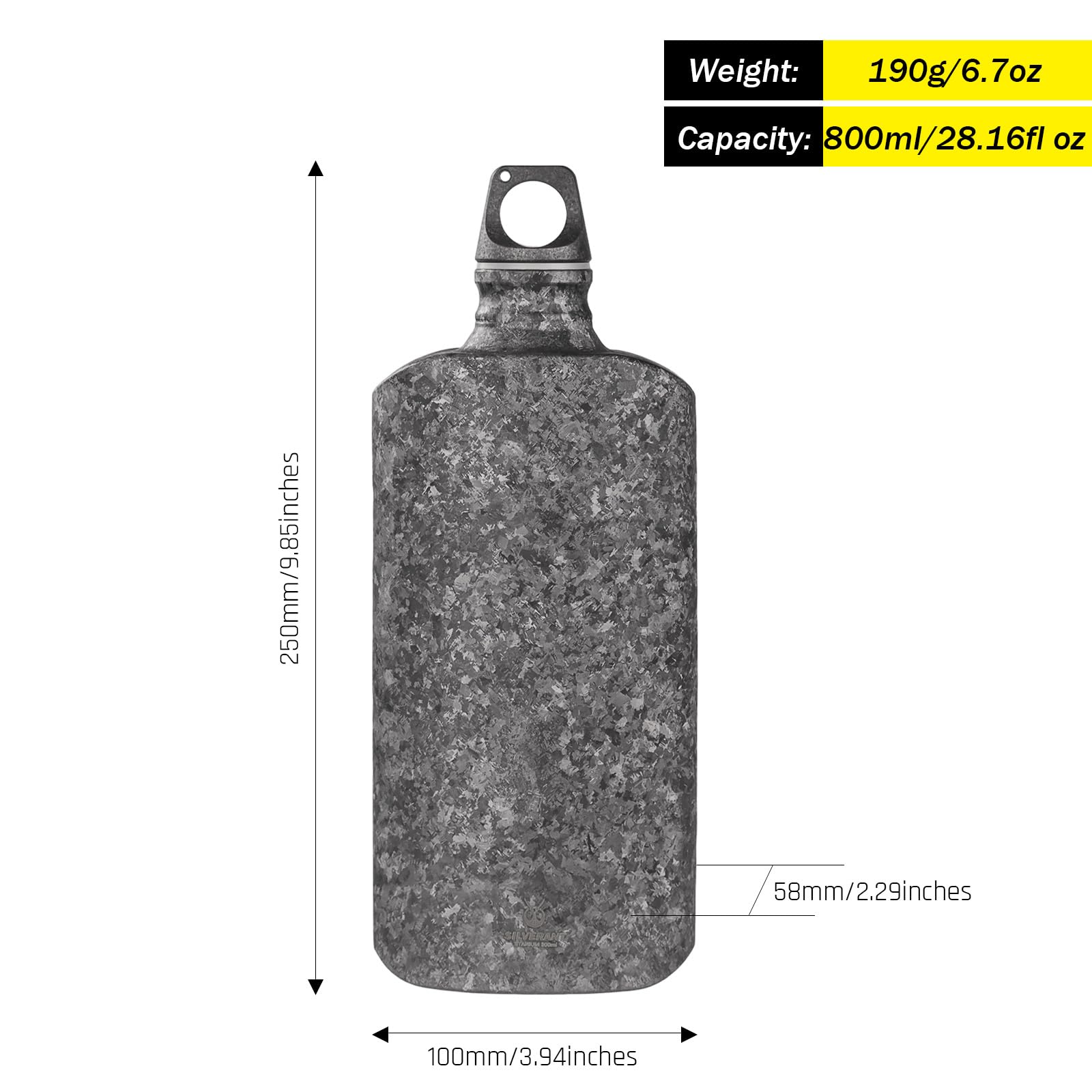 Ultralight Titanium Water Bottle – Leakproof, Black