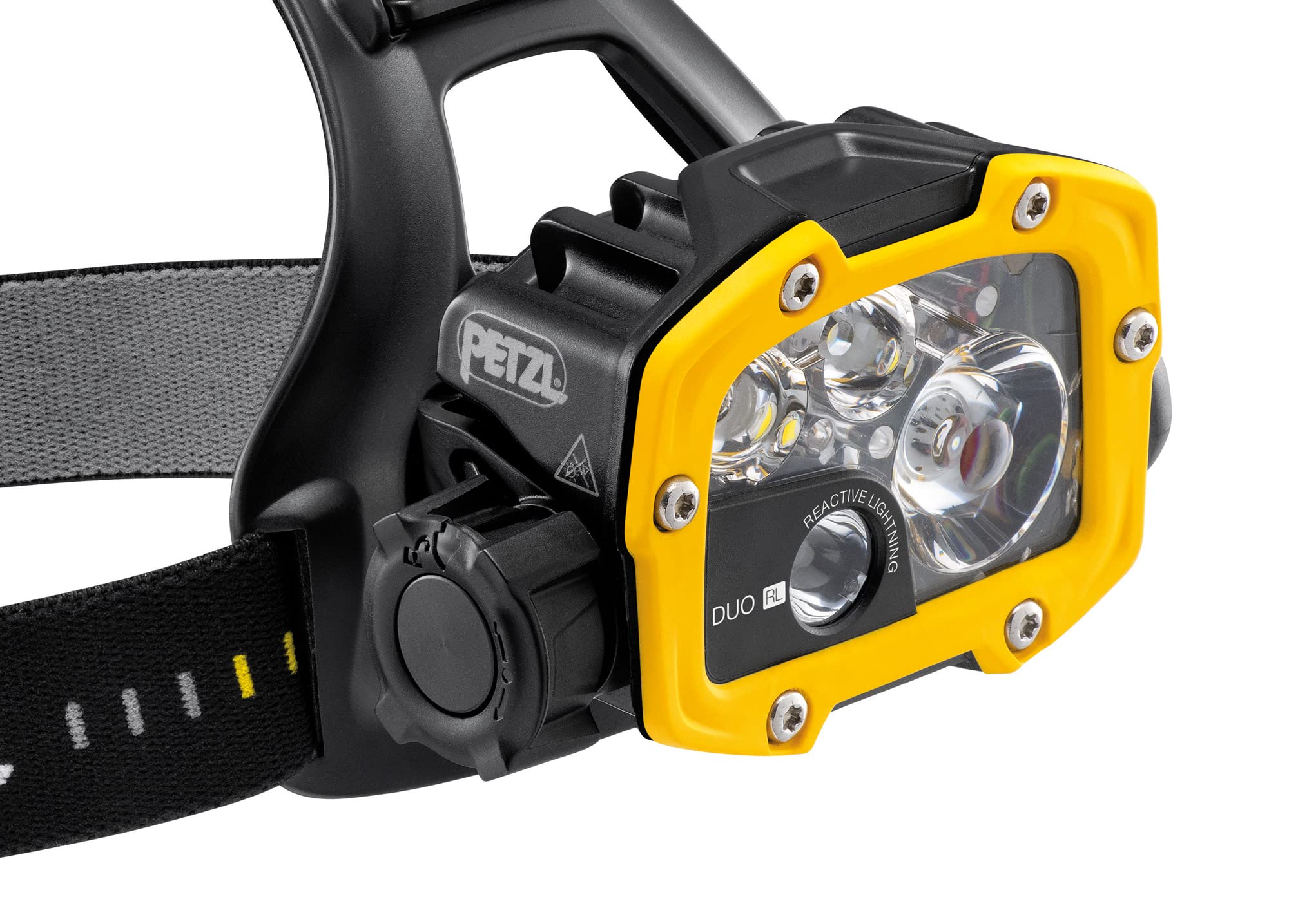 PETZL Duo RL Rechargeable Headlamp with Reactive Lighting - 3000 Lumens - Black/Yellow