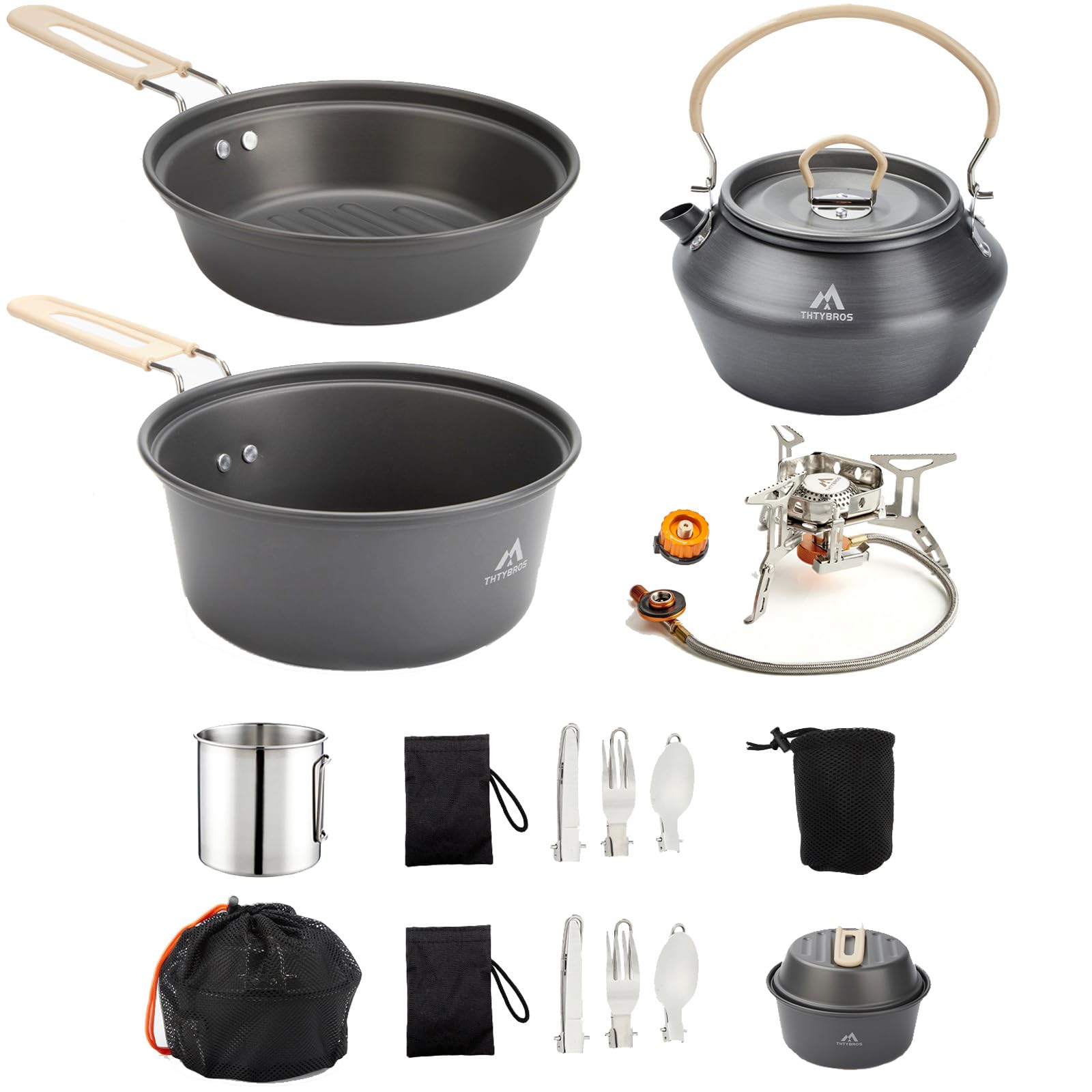 27-Piece Portable Camping Cookware Set for 2–4 People