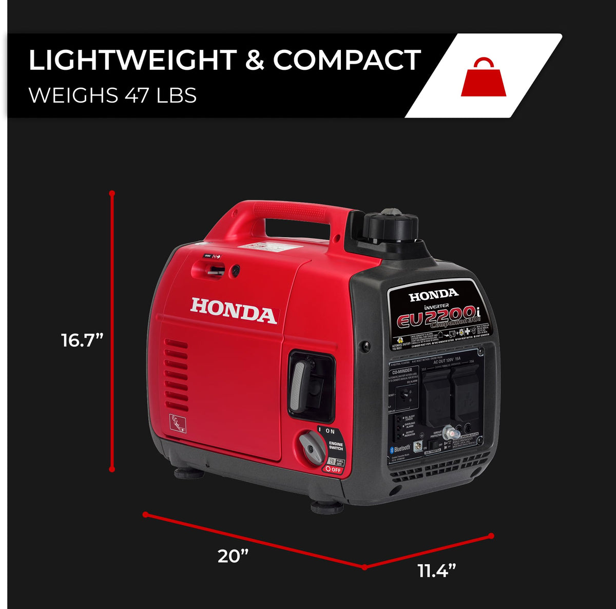 2200W Quiet Portable Inverter Generator for Camping & RVs