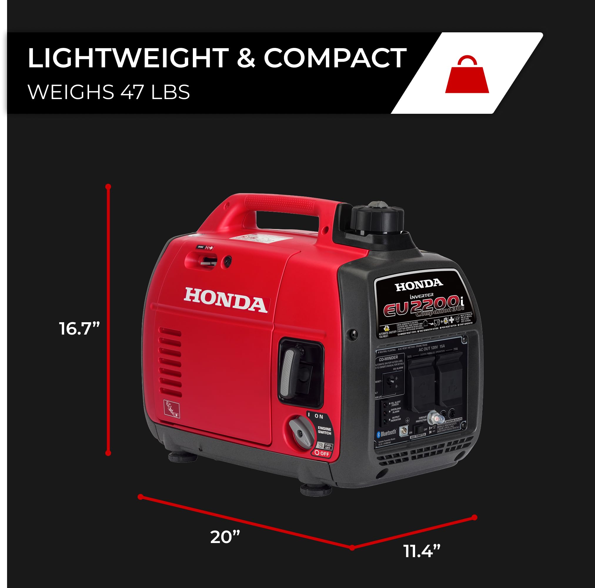 2200W Quiet Portable Inverter Generator for Camping & RVs
