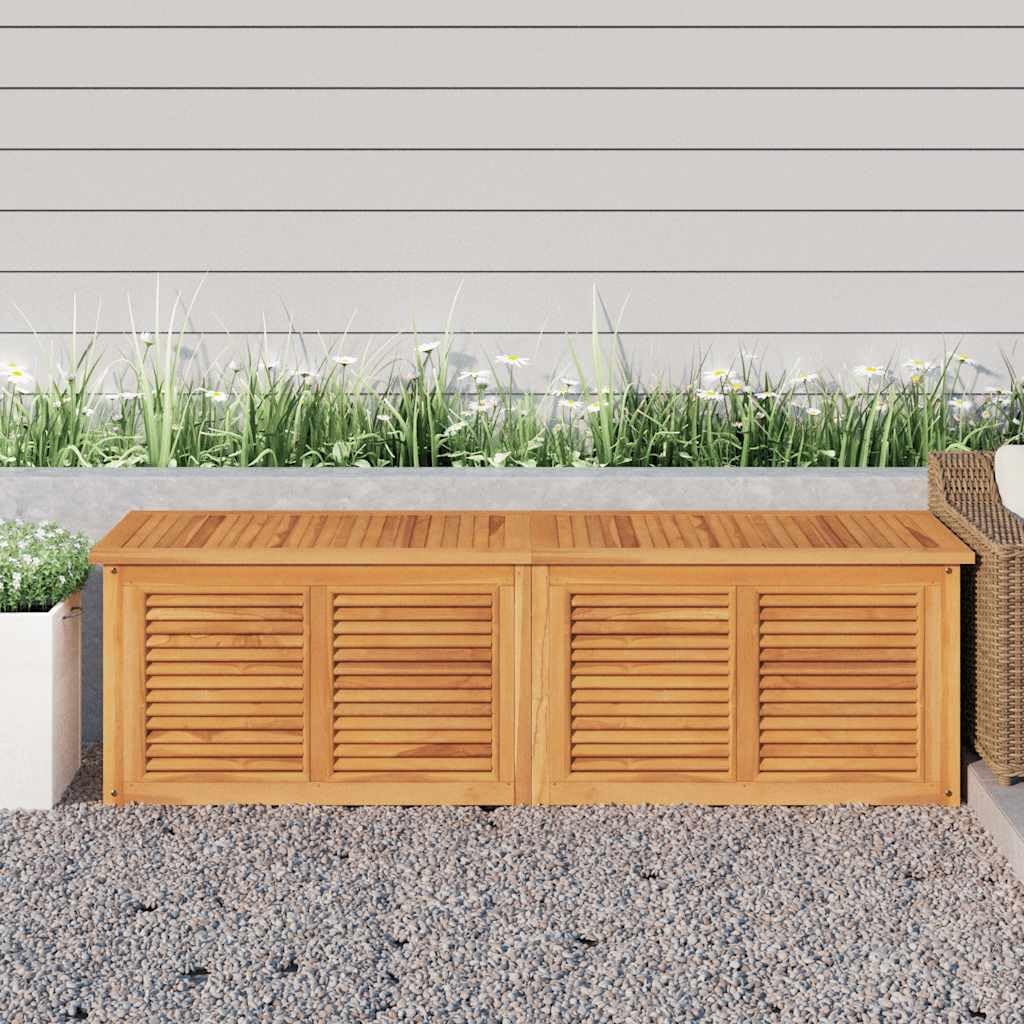 Teak Wood Outdoor Garden Storage Box – Weather-Resistant