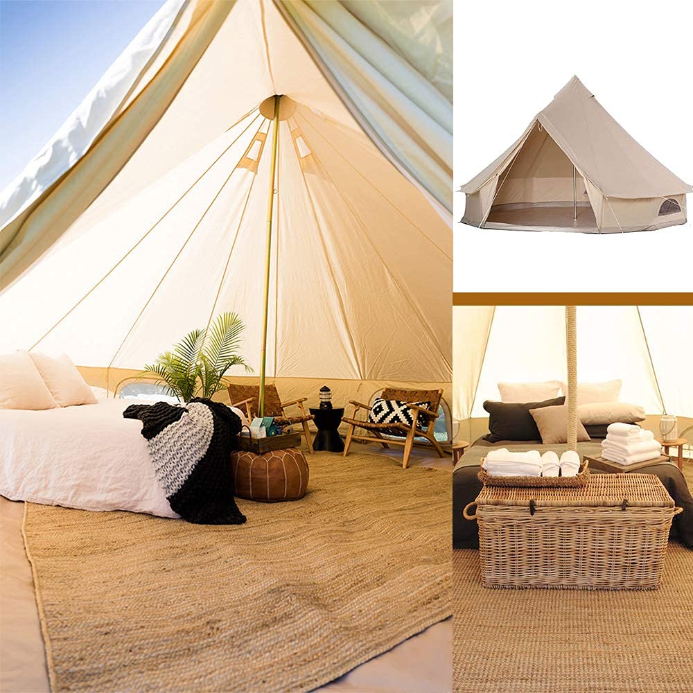 Canvas Mongolian Yurt Bell Tent 6M – 4-Season Green