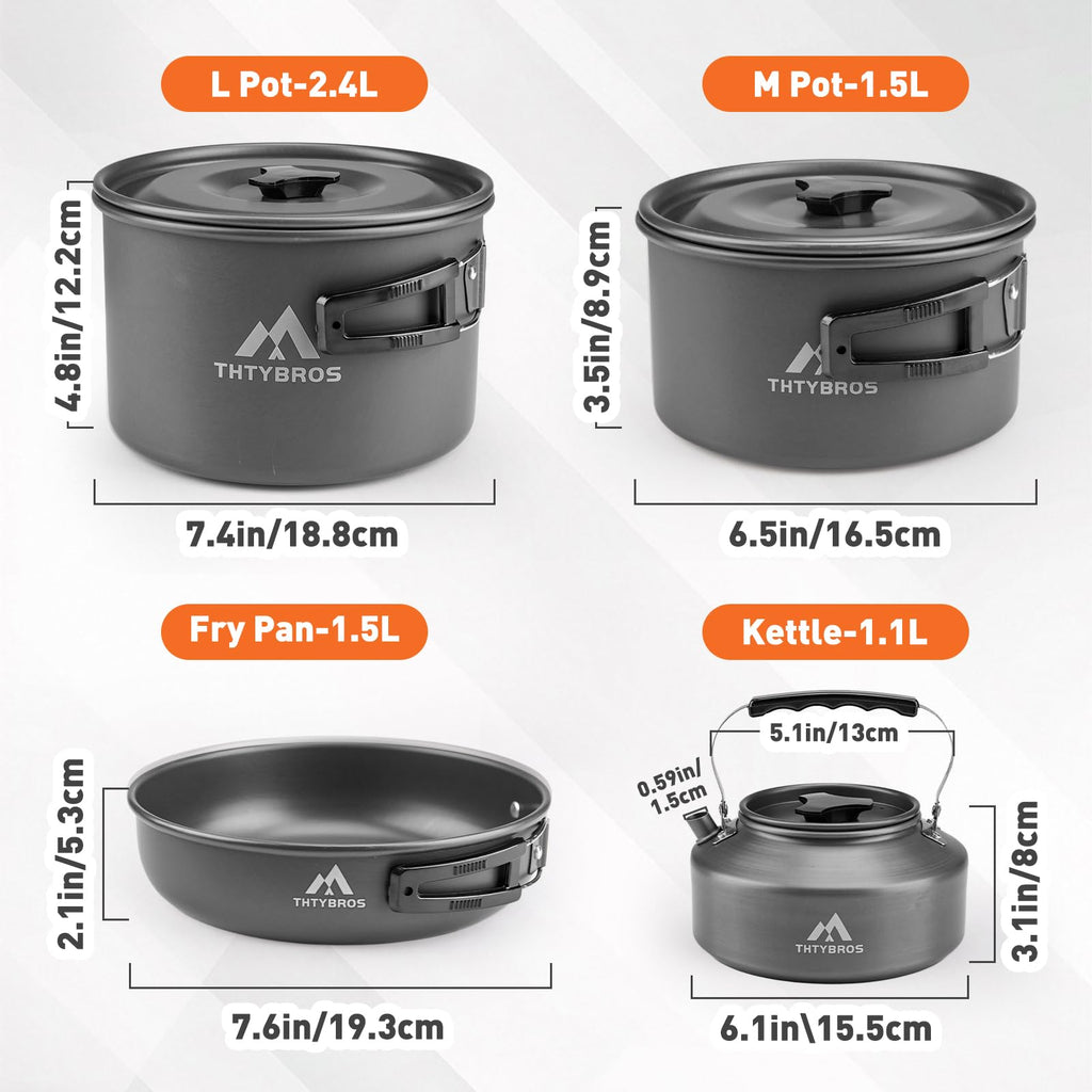 27-Piece Portable Camping Cookware Set for 2–4 People