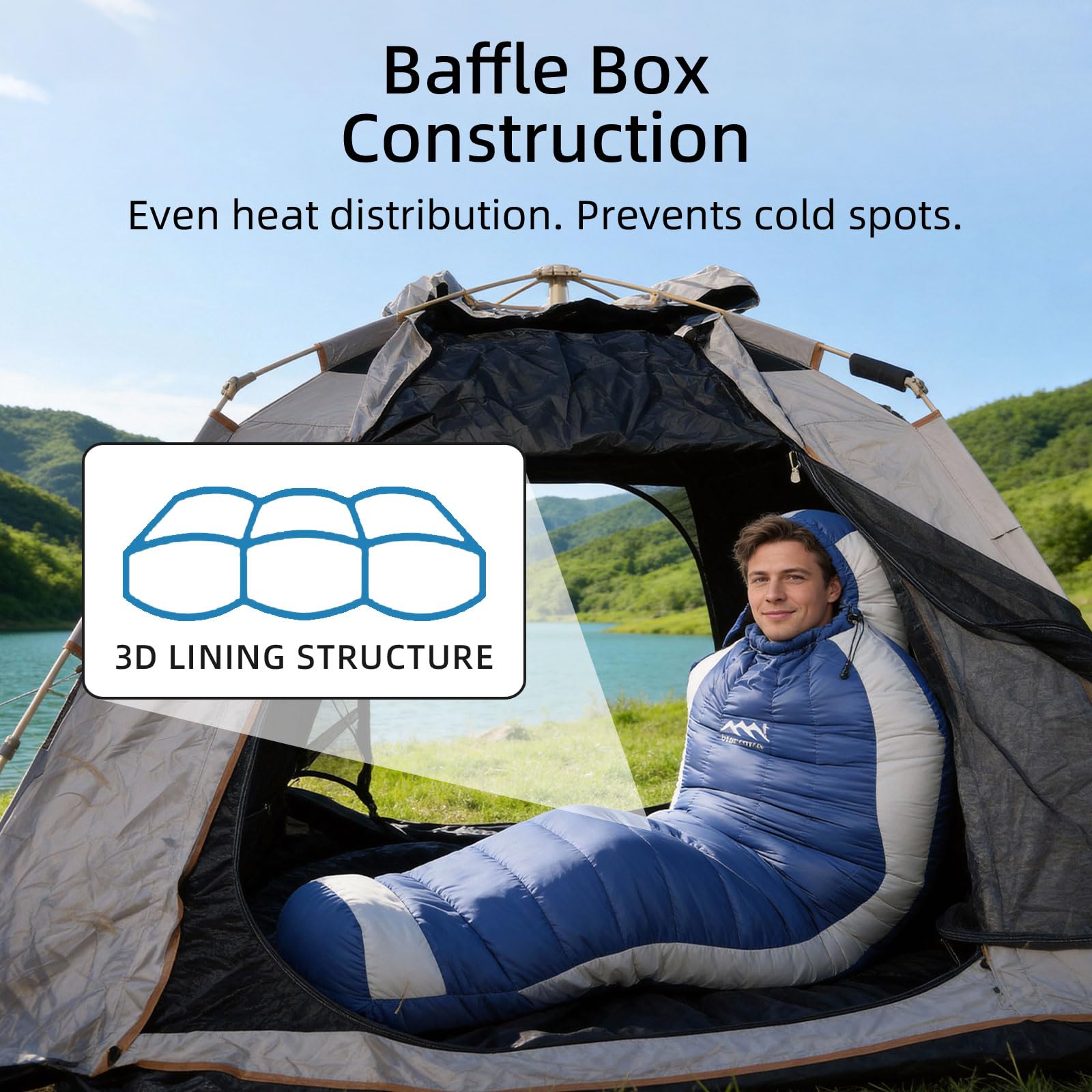 HLITMOUT Down Sleeping Bag with Pillow,Ultralight and Compact