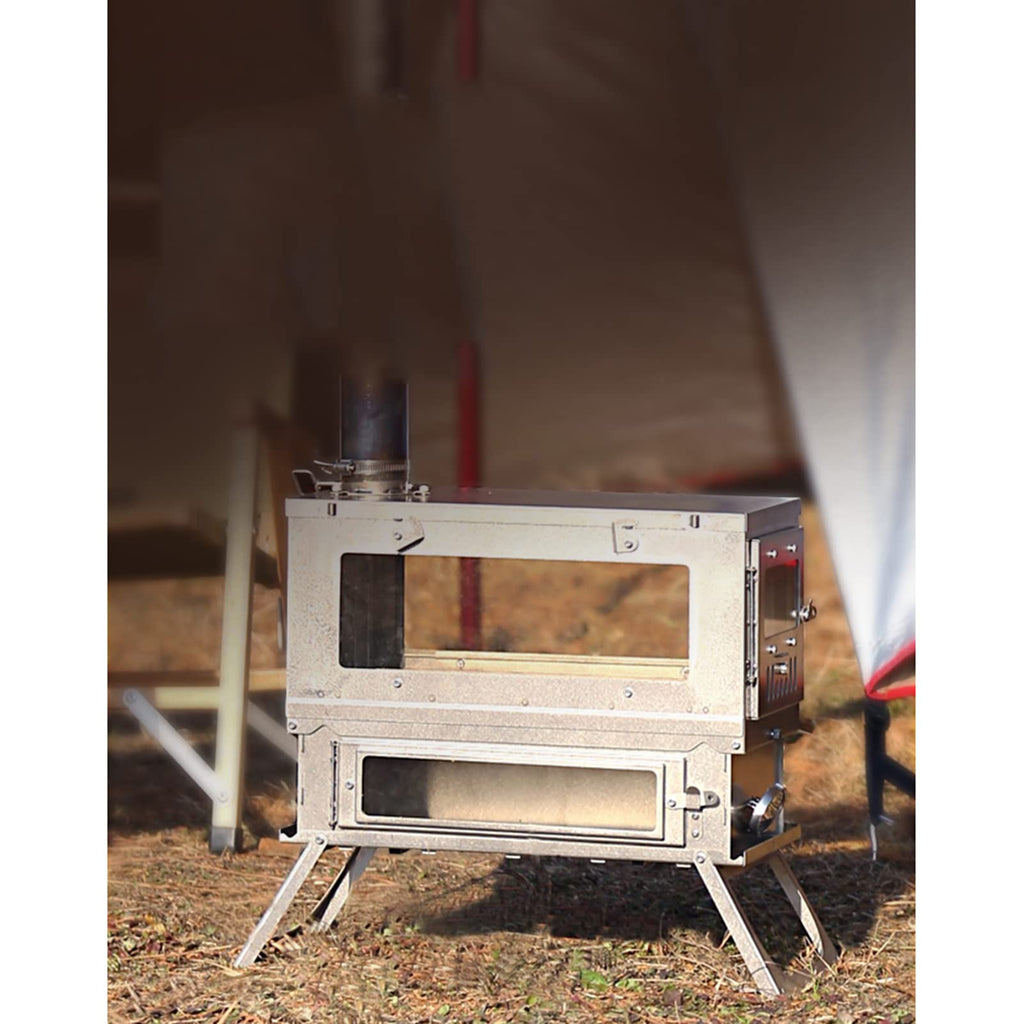 Titanium Wood Burning Tent Stove with Chimney Pipes