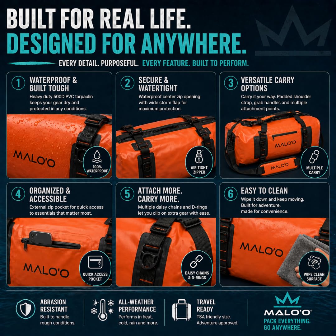 Waterproof Submersible Duffel Dry Bag with Watertight Zipper
