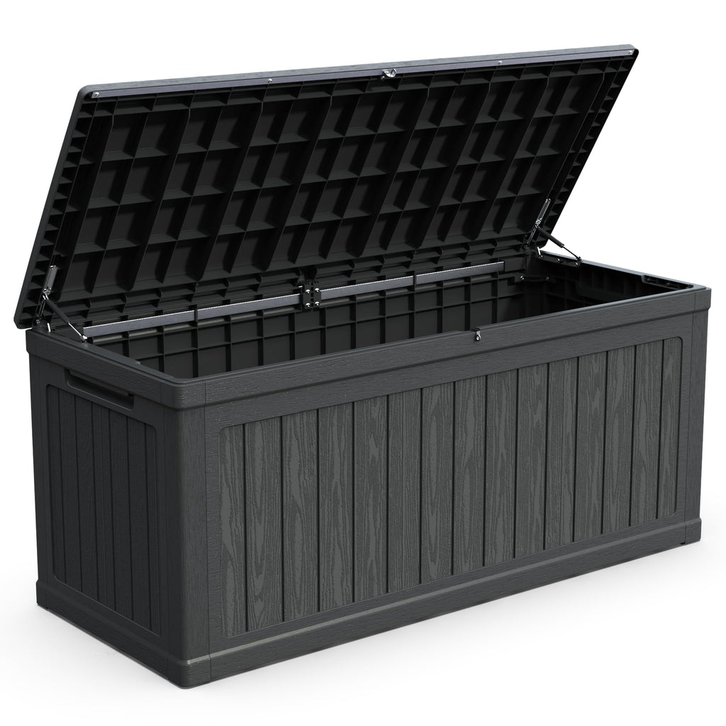 260-Gallon XXL Waterproof Outdoor Storage Deck Box – Black