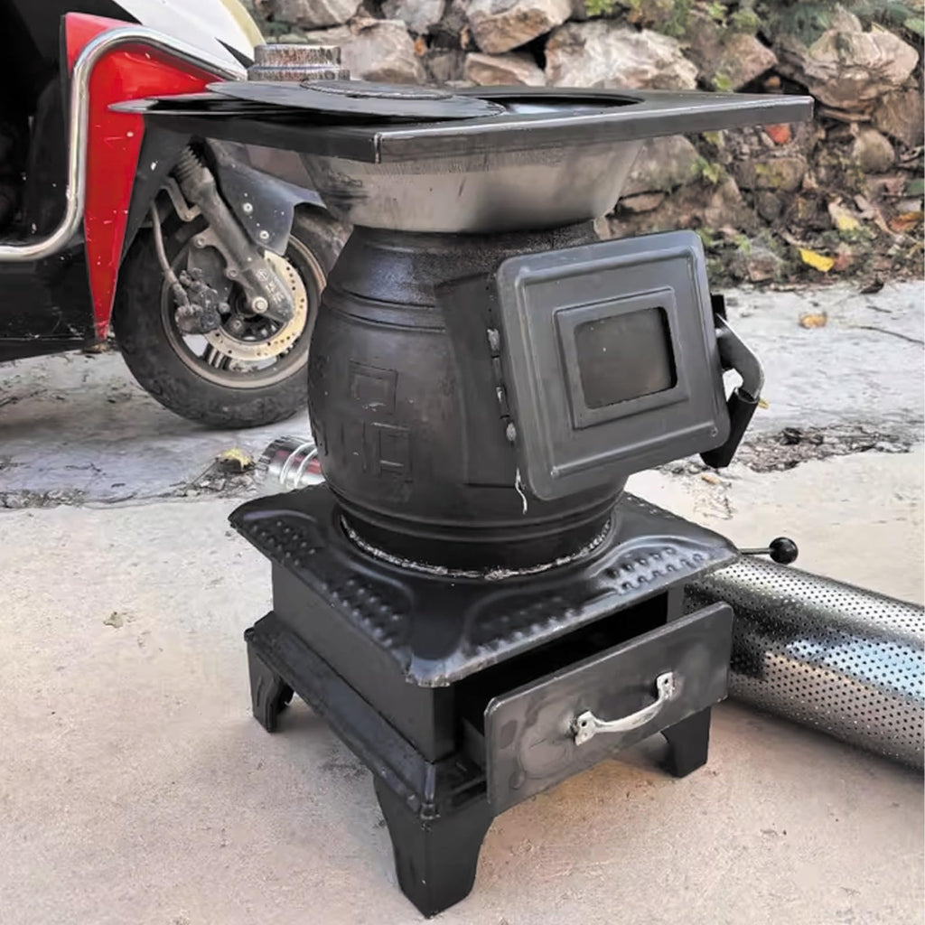 Portable Cast Iron Wood Burning Camping Stove