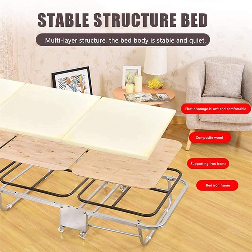 Portable Single Folding Camping Cot – Red 180 × 90 × 26 cm