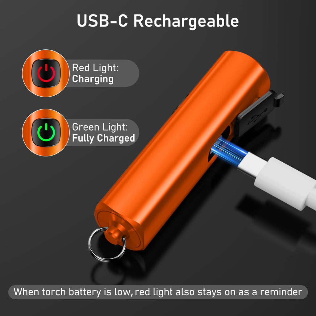 Blukar EDC Rechargeable Keychain Flashlight, 360L Mini Portable Flash Light