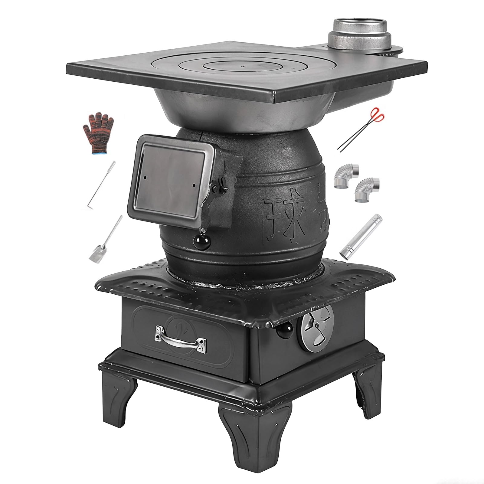 Portable Cast Iron Wood Burning Camping Stove