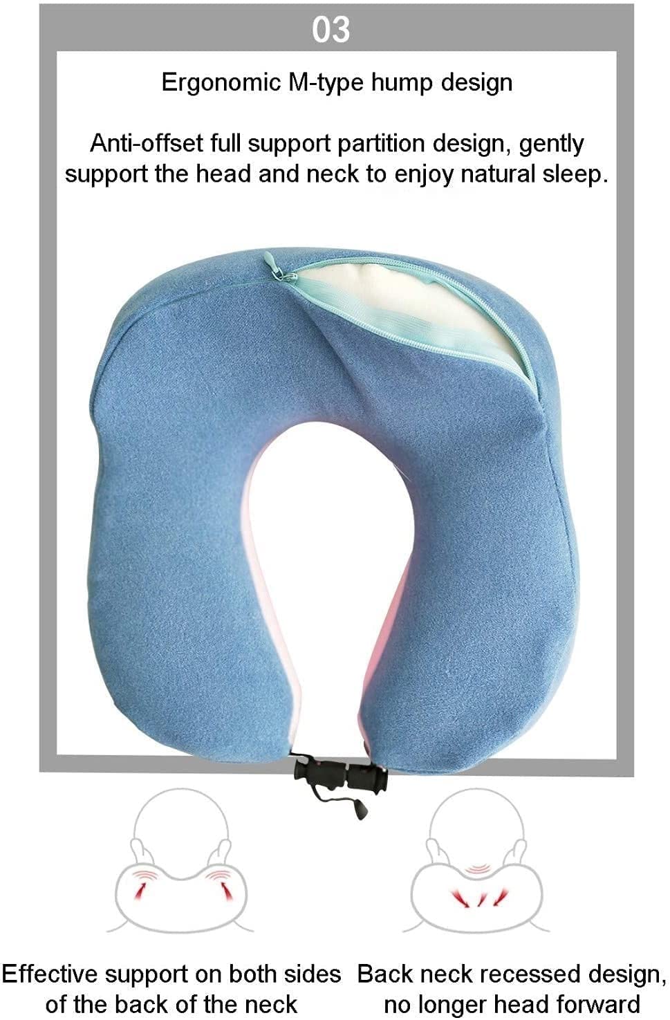 U-Shaped Memory Foam Travel Neck Support Pillow