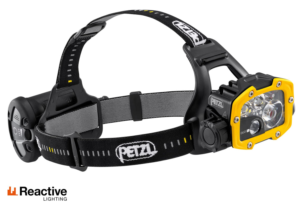PETZL Duo RL Rechargeable Headlamp with Reactive Lighting - 3000 Lumens - Black/Yellow