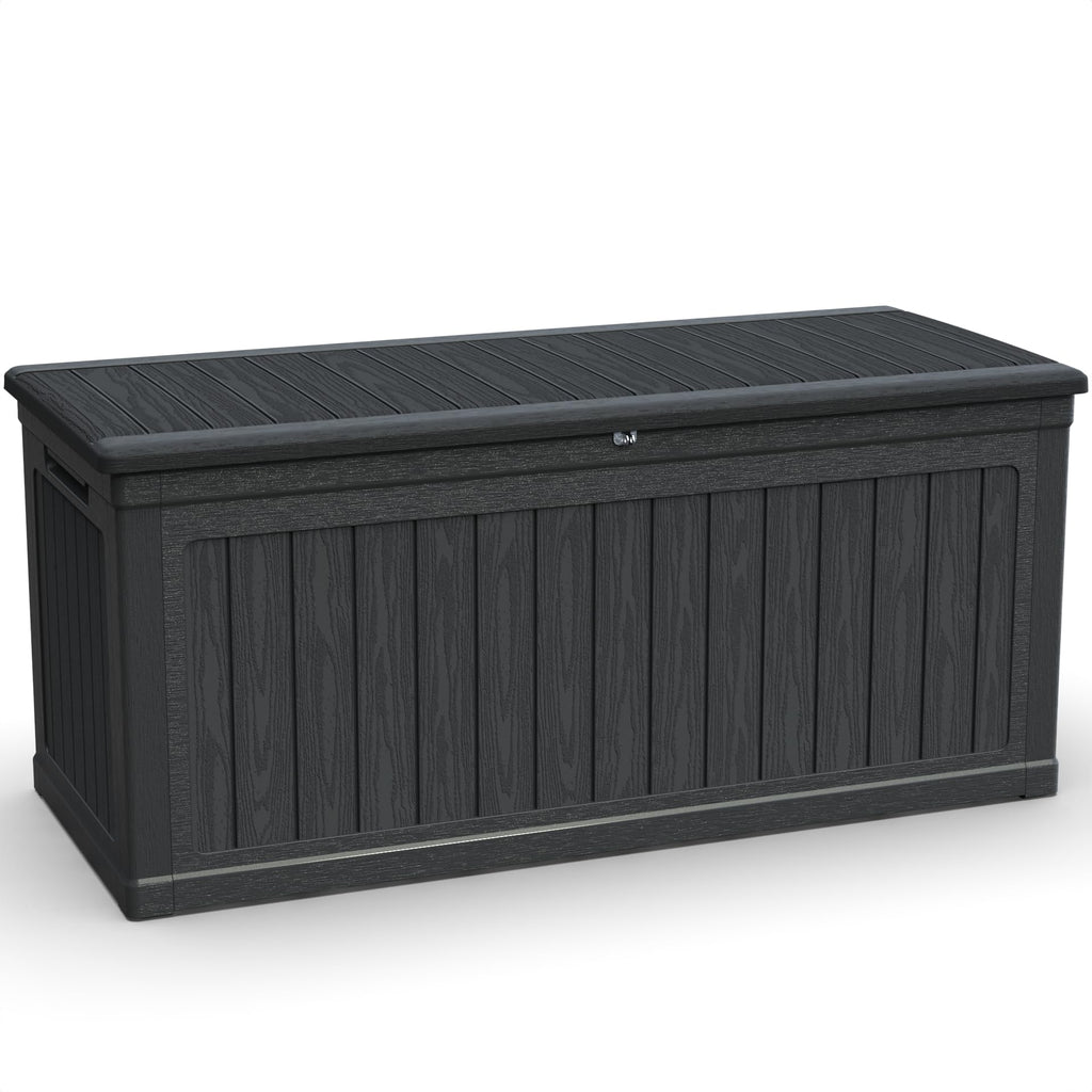 260-Gallon XXL Waterproof Outdoor Storage Deck Box – Black