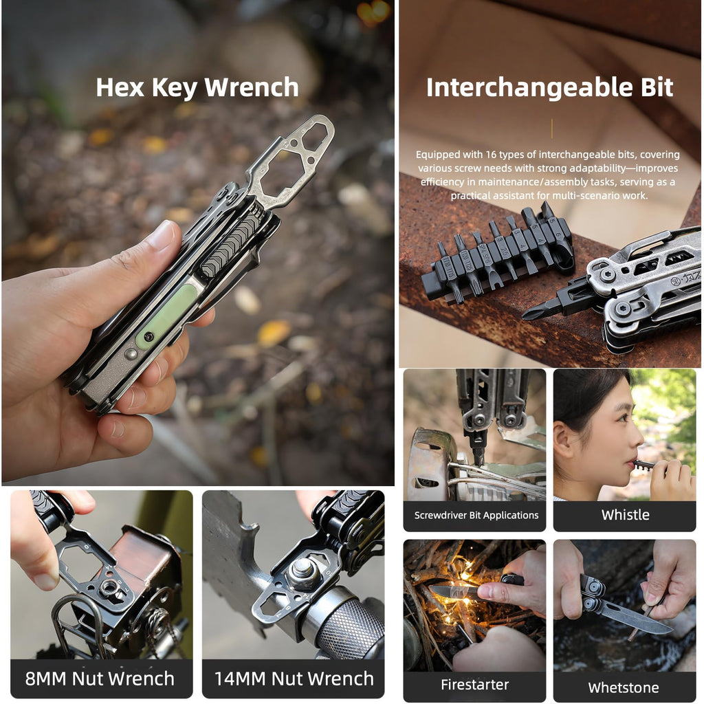 26-in-1 Lightweight Multi-Tool Pliers with Safety Lock – Black