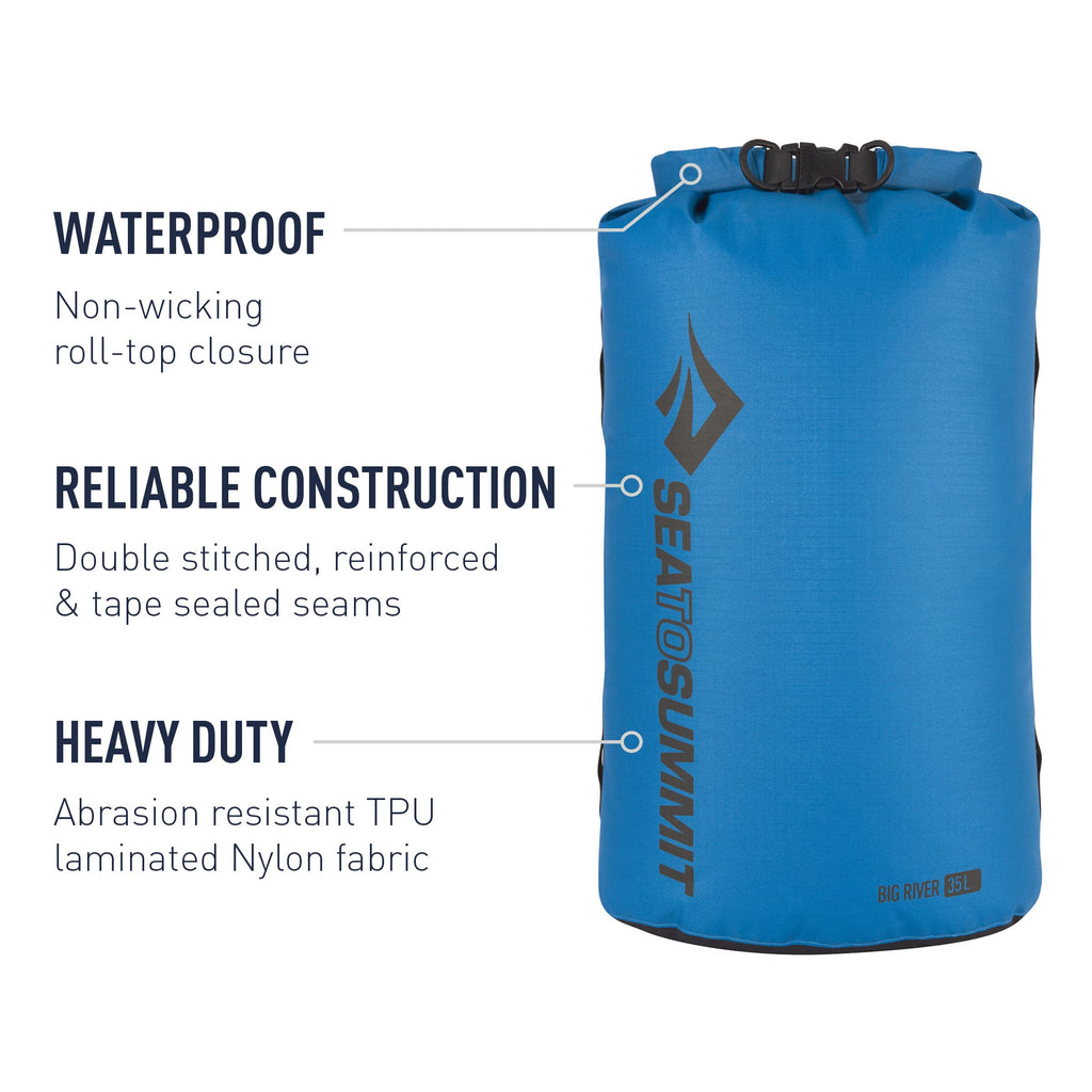 Sea to Summit Big River Dry Bag, Ultra-Durable Roll-Top Dry Storage