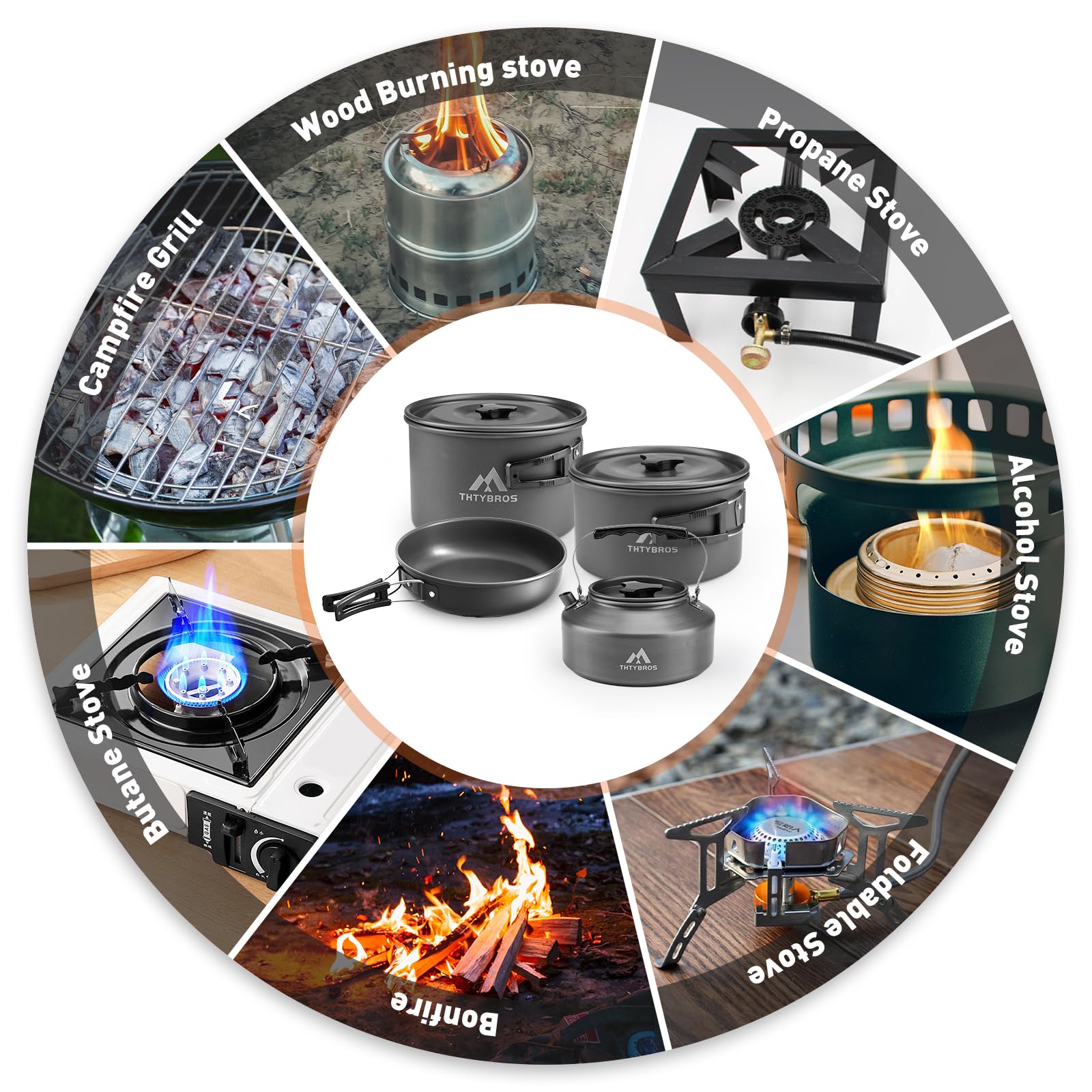27-Piece Portable Camping Cookware Set for 2–4 People