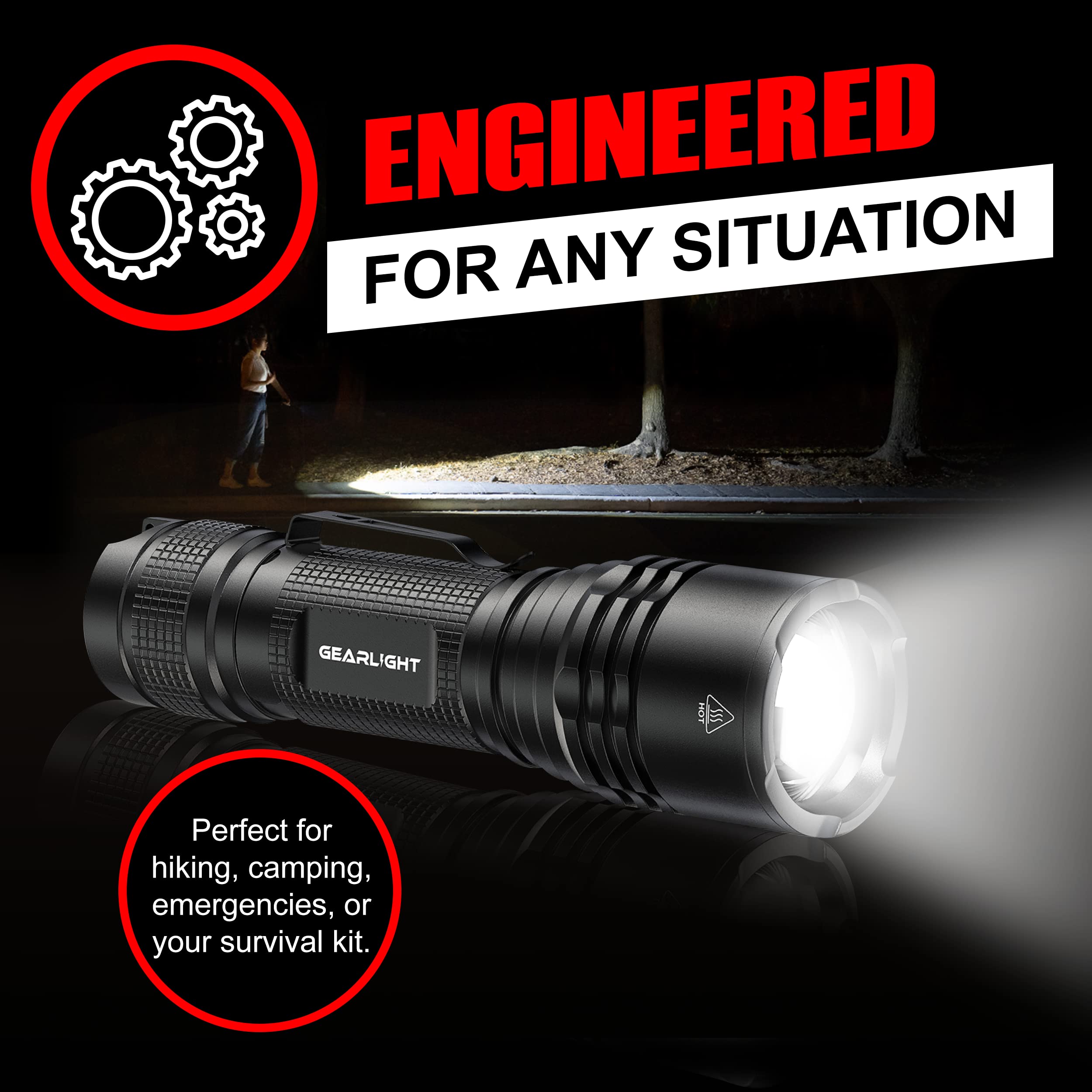 GearLight LED Tactical Flashlights High Lumens