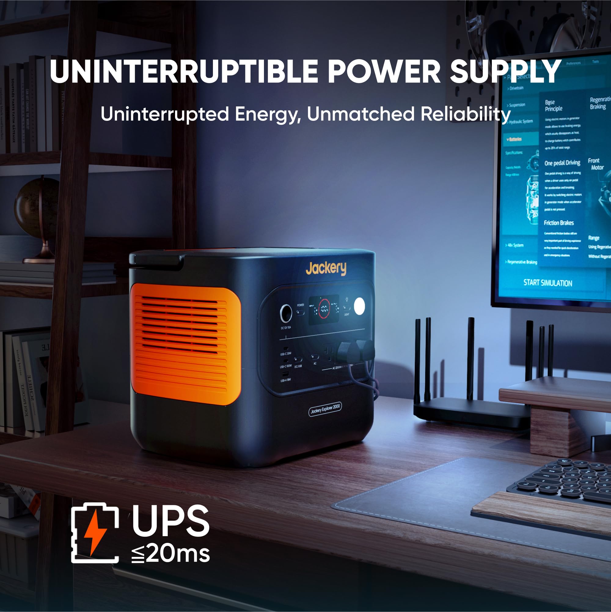 Jackery Explorer 2000 v2 Portable Power Station, 2042Wh LiFePO4 Home Backup Battery, 2200W AC Output
