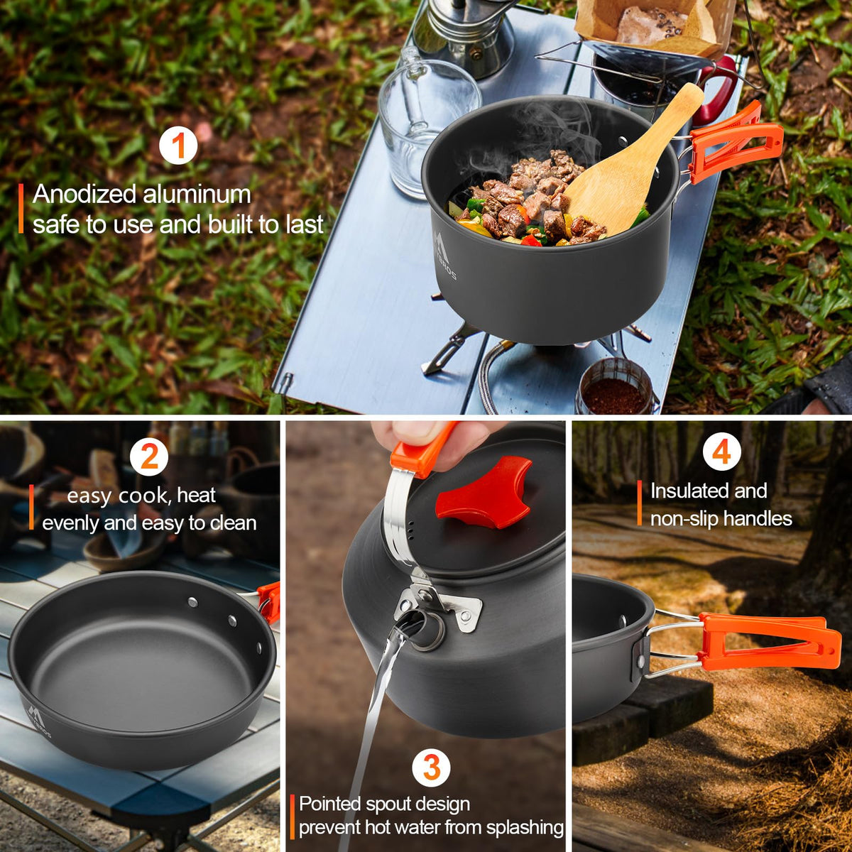 17-Piece Camping Cookware Mess Kit