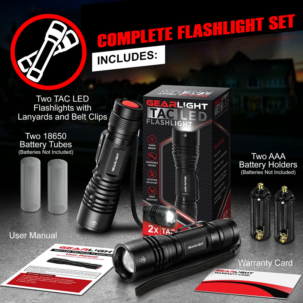 GearLight LED Tactical Flashlights High Lumens